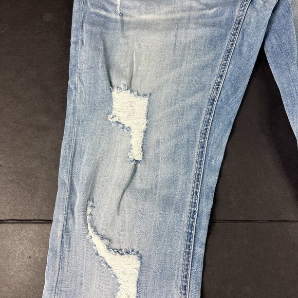 Departwest Jeans Men's 31x29 Skinny Trouper Light Blue Distressed Denim Tag 31 S - Picture 4 of 16